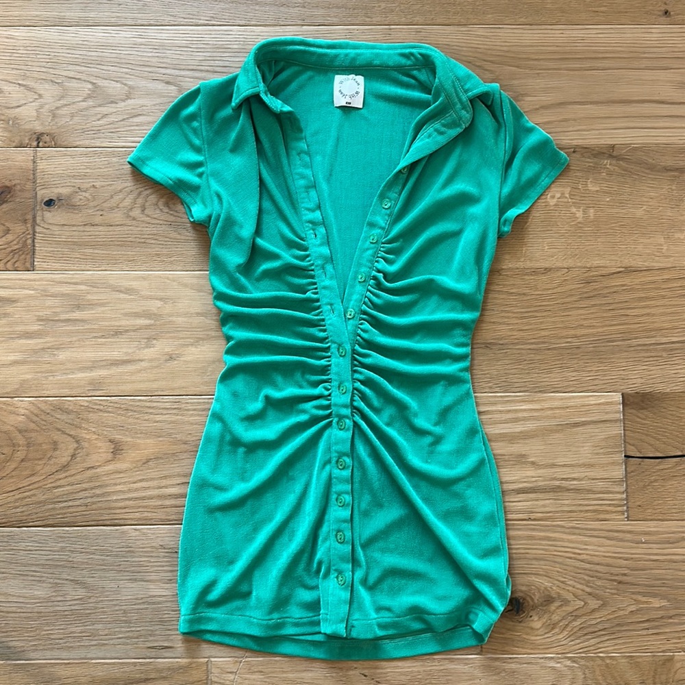 With Jean green mini dress